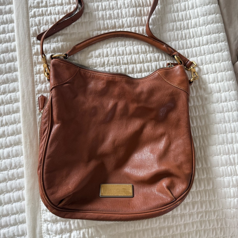 Marc Jacobs Brown Leather Shoulder Bag with Slouchy Design